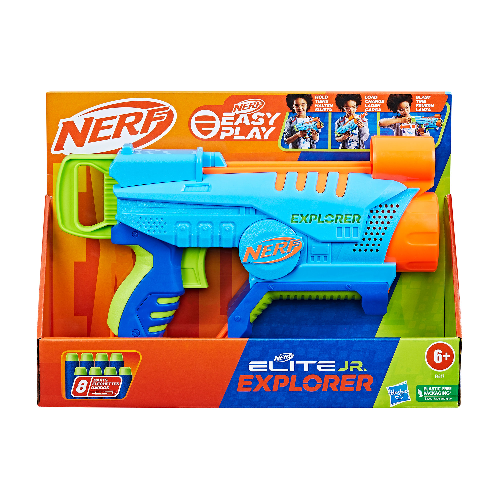 Іграшковий бластер Nerf Elite Junior Explorer Easy-Play, 6.7*30.5*22.86 см, від 6 років, 8 стріл (F6367)